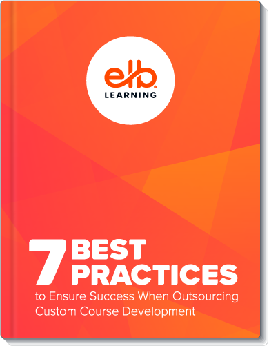 book graphic for 7 Best Practices to Ensure Success When Outsourcing Custom Course Development